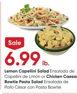 Stater Bros Lemon Capellini Salad or Chicken Caesar Bowtie Pasta Salad offer