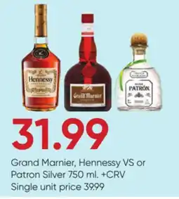 Stater Bros Grand Marnier, Hennessy VS or Patron Silver offer