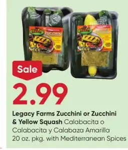 Stater Bros Legacy Farms Zucchini or Zucchini & Yellow Squash offer