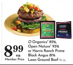 Pavilions O Organics 85%, Open Nature 93% or Harris Ranch Prime Black Angus 81% Lean Ground Beef offer