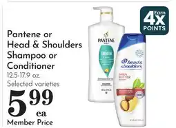 Pavilions Pantene or Head & Shoulders Shampoo or Conditioner offer