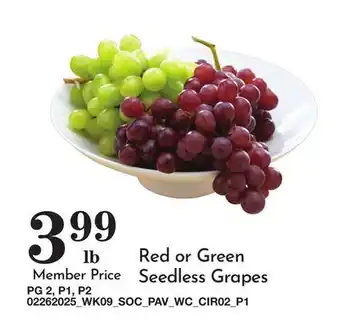 Pavilions Red or Green Seedless Grapes offer