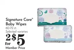 Pavilions Signature Care Baby Wipes offer