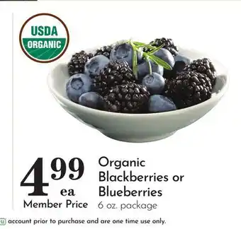 Pavilions Organic Blackberries or Blueberries offer