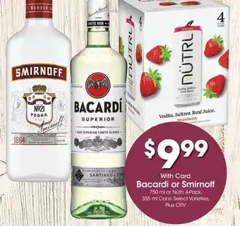 Ralphs Bacardi or Smirnoff offer