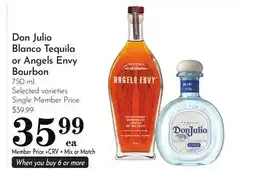 Pavilions Don Julio Blanco Tequila or Angels Envy Bourbon offer