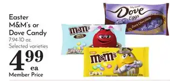 Pavilions Easter M&M's or Dove Candy offer