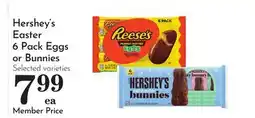 Pavilions Hershey's Easter 6 Pack Eggs or Bunnies offer