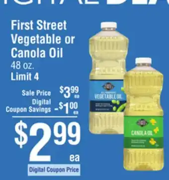 Smart & Final First Street Vegetable or Canola Oil offer