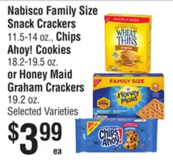 Smart & Final Nabisco Family Size Snack Crackers, Chips Ahoy! Cookies or Honey Maid Graham Crackers offer