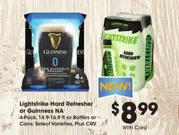 Ralphs Lightstrike Hard Refresher or Guinness NA offer