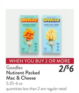 Fresh Thyme Goodles Nutirent Packed Mac & Cheese offer