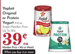 Pavilions Yoplait Original or Protein Yogurt offer