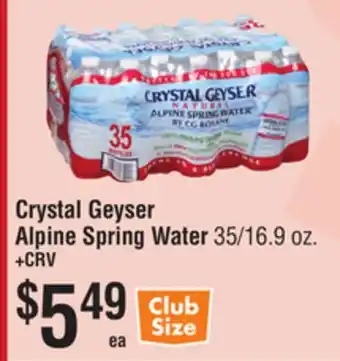 Smart & Final Crystal Geyser Alpine Spring Water offer