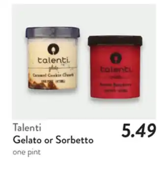 Fresh Thyme Talenti Gelato or Sorbetto offer