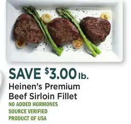 Heinen's Heinen's Premium Beef Sirloin Fillet offer