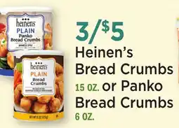 Heinen's Heinen's Bread Crumbs 15 OZ. or Panko Bread Crumbs 6 OZ offer