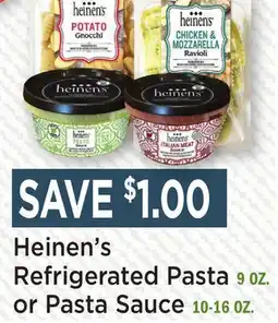 Heinen's Heinen's Refrigerated Pasta 9 OZ. or Pasta Sauce 10-16 OZ offer