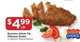 Food 4 Less Boneless Sirloin Tip Milanesa Steaks offer