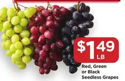 Food 4 Less Red, Green or Black Seedless Grapes offer