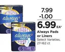 Food 4 Less Always Pads or Liners offer