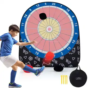 Walmart Costway Large Dart Board for Kids with 4 Kick Balls, Carrying Bag Giant Outdoor Kick Black offer