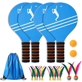 Walmart Bleiou Paddle Ball Badminton Set 4 Rackets Outdoor Indoor Game Activities Sports Toys offer