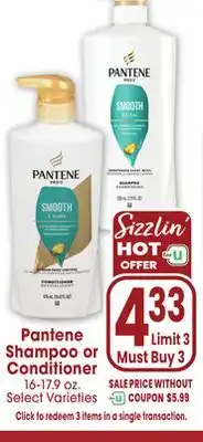 Jewel-Osco Pantene Shampoo or Conditioner offer