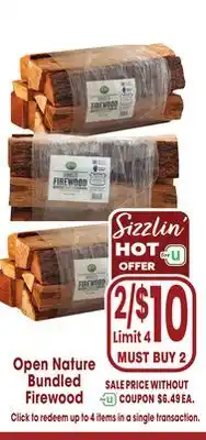 Jewel-Osco Open Nature Bundled Firewood offer