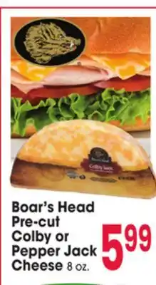 Jewel-Osco Boar's Head Pre-cut Pre-cut Colby or Pepper Jack Cheese offer