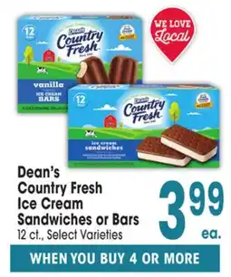 Jewel-Osco Country Fresh Ice Cream Ice Cream Sandwiches or Bars offer