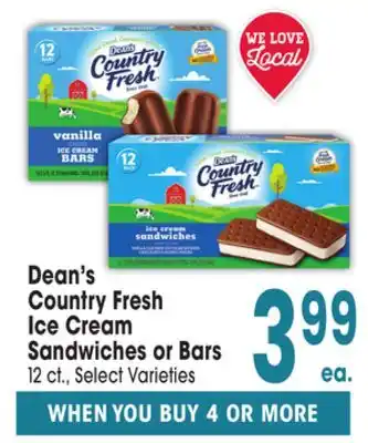 Jewel-Osco Country Fresh Ice Cream Ice Cream Sandwiches or Bars offer