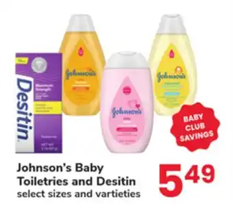 Jewel-Osco Johnson's Baby Toiletries and Desitin offer