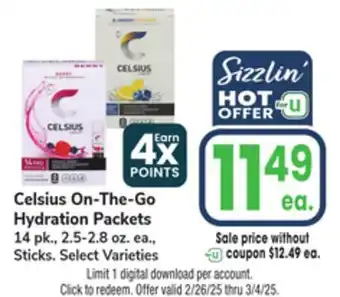 Jewel-Osco Celsius On-The-Go Hydration Packets offer