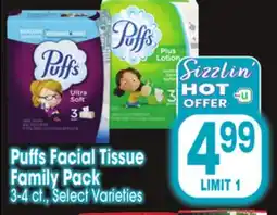 Jewel-Osco Puffs Facial Tissue Family Pack offer