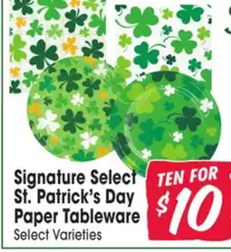 Jewel-Osco Signature Select St. Patrick's Day Paper Tableware offer