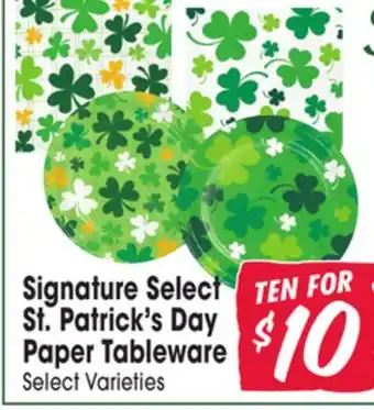 Jewel-Osco Signature Select St. Patrick's Day Paper Tableware offer