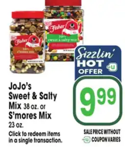 Jewel-Osco JoJo's Sweet & Salty Mix 38 oz. or S'mores Mix 23 oz offer