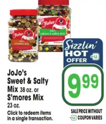 Jewel-Osco JoJo's Sweet & Salty Mix 38 oz. or S'mores Mix 23 oz offer