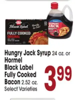 Jewel-Osco Hungry Jack Syrup 24 oz. or Hormel Black Label Fully Cooked Bacon 2.52 oz offer