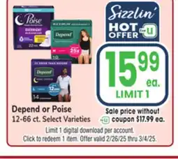 Jewel-Osco Depend or Poise offer