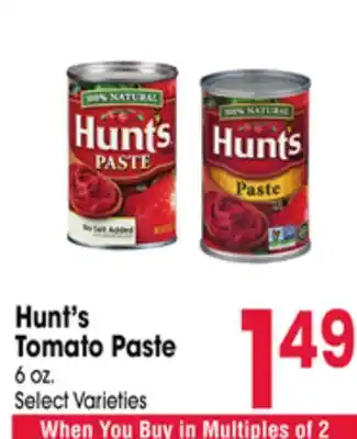 Jewel-Osco Hunt's Tomato Paste offer