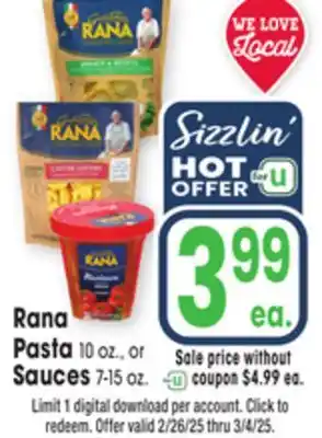 Jewel-Osco Rana Pasta 10 oz., or Sauces 7-15 oz offer