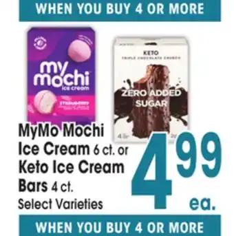 Jewel-Osco MyMo Mochi Ice Cream or 6 ct. or Keto Ice Cream Bars, 4 ct offer