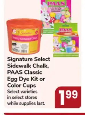 Jewel-Osco Signature Select Sidewalk Chalk, PAAS Classic Egg Dye Kit or Color Cups offer