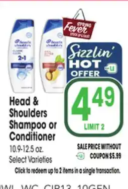 Jewel-Osco Head & Shoulders Shampoo or Conditioner offer