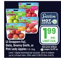 Jewel-Osco Lil Snappers Fuji, Gala, Granny Smith, or Pink Lady Apples offer