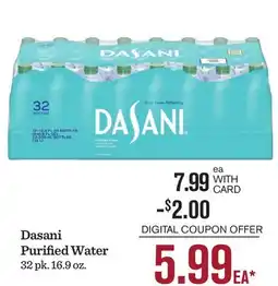 Mariano's Dasani Purified Water 32 pk. 16.9 oz offer