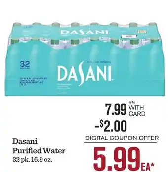 Mariano's Dasani Purified Water 32 pk. 16.9 oz offer