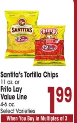 Jewel-Osco Santita's Tortilla Chips 11 oz. or Frito Lay Value Line 4-6 oz offer